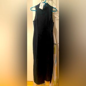 NWT Maxi Zara dress with slit on the side and high neck!